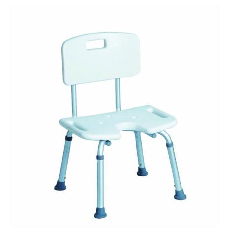 Taboret prysznicowy z oparciem i siedziskiem typu U, z systemem TF