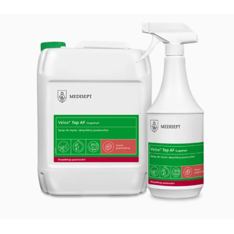 Velox Top Af 1L- płyn do dezynfekcji powierzchni grapefruitowy ze sprysk.