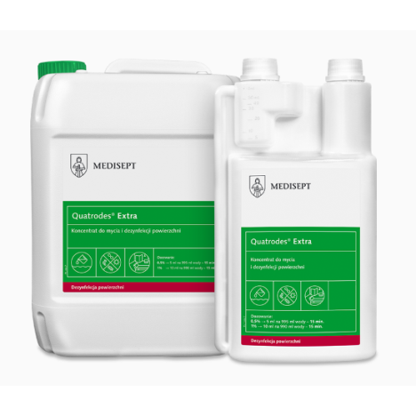 Quatrodes Extra Koncentrat do mycia i dezynfekcji powierzchni 1L z dozow.