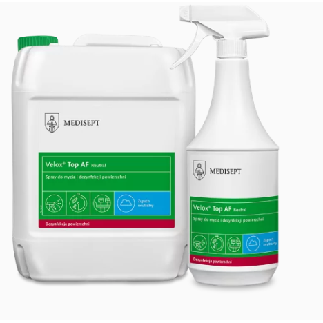 Velox Top AF 1L płyn do dezynfekcji powierzchni NATURALNY ze spryskiwaczem