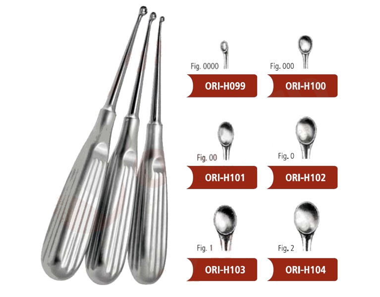 Łyżeczka zębodołowa Volkmann fig. 0, dł. 17 cm, śr.5,2mm - 1 szt.