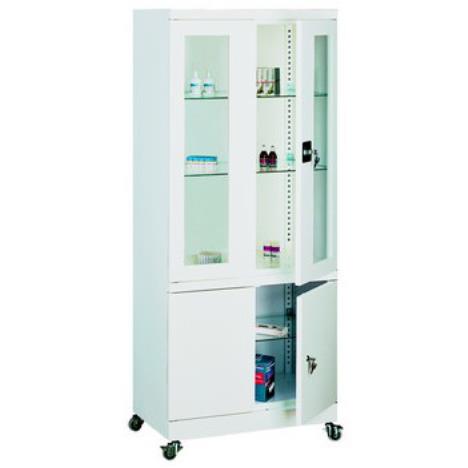Metalowa szafa lekarska na kółkach Sml 104 biała