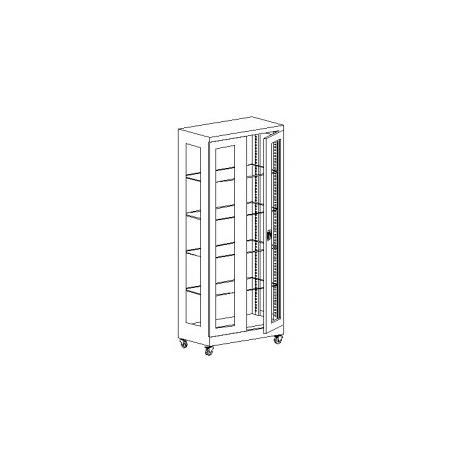 Metalowa szafa lekarska na kółkach Sml 105- beż