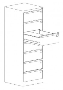 Szafka kartotekowa Szk318/7 siedmio szufladowa