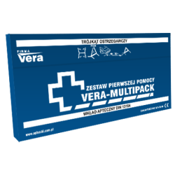 Samochodowy zestaw pierwszej pomocy „Vera Multipack” w pudełku z tworzywa