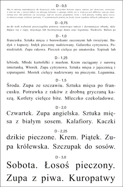 Tablica okulistyczna do bliży