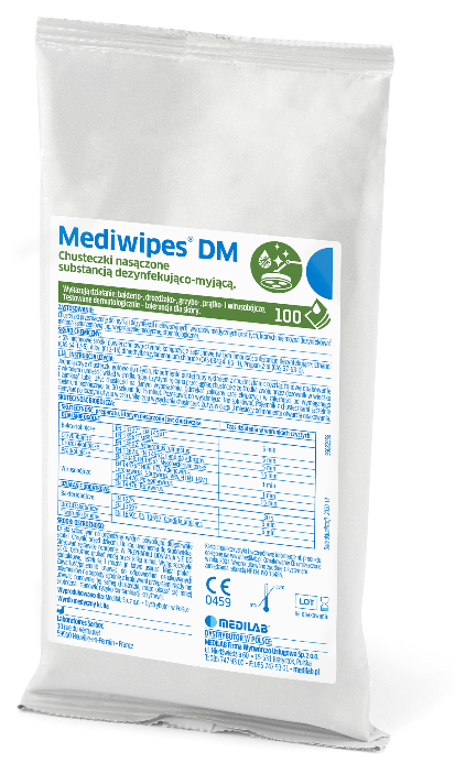 Chusteczki bezalkoholowe Mediwipes DM 100 szt. - FLOW PACK