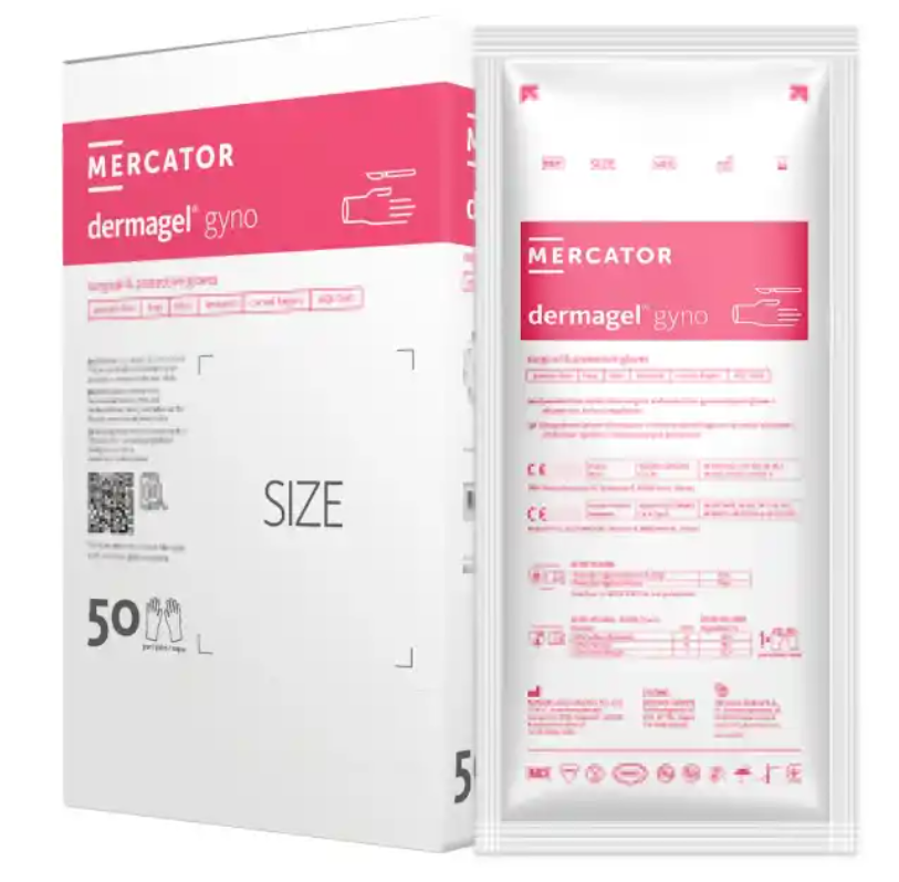DERMAGEL GYNO Rękawice ginekologiczne jałowe, rozm. 8,0- 8,5