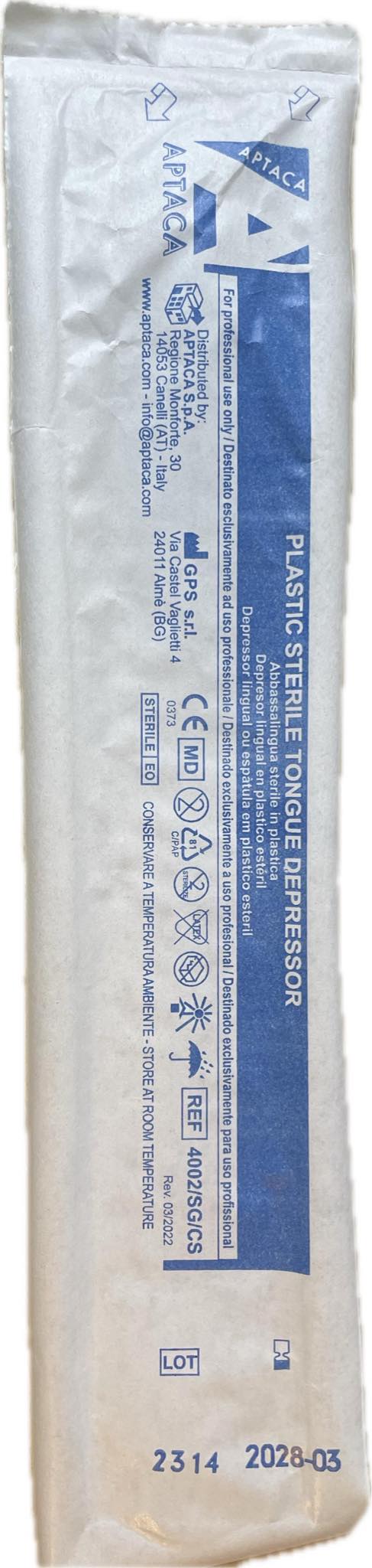 Szpatułka wyprofilowana laryngologiczna sterylna plastikowa, biała, 1 szt.