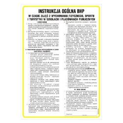 Instrukcja ogólna BHP w czasie zajęć w-f, sportu i turystyki w szkołach.