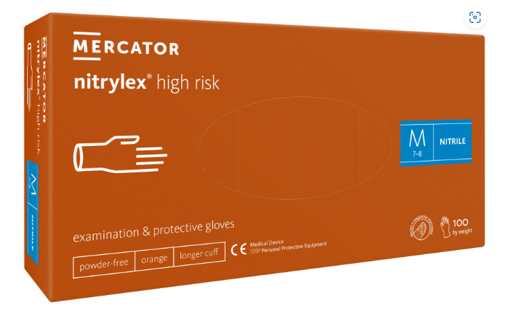NITRYLEX HIGH RISK,  PF NITRILE, rozm. M, 100 szt.
