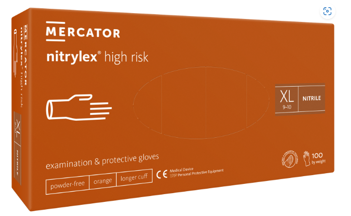 NITRYLEX HIGH RISK,  PF NITRILE, rozm. XL, 100 szt.