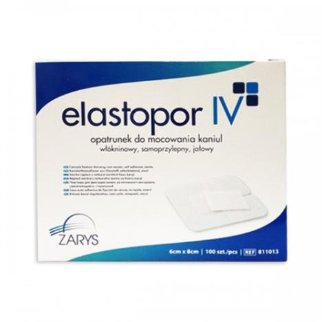 Opatrunek do mocowania kaniul Elastopor IV, jałowy, 6 cm x 8 cm, 50 szt.