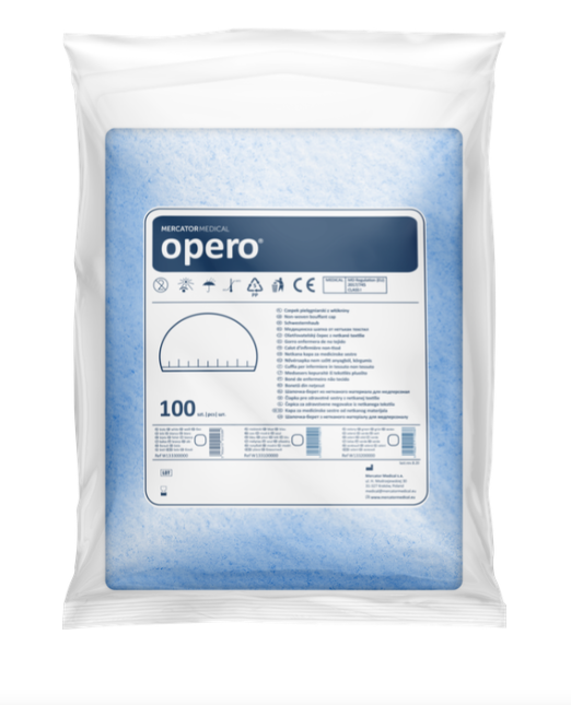 OPERO czepek pielęgniarski z włókniny zielony, 100 szt.