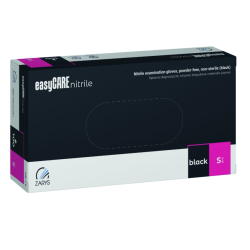 Rękawice nitrylowe easyCARE czarne PF  - S (100 szt.)