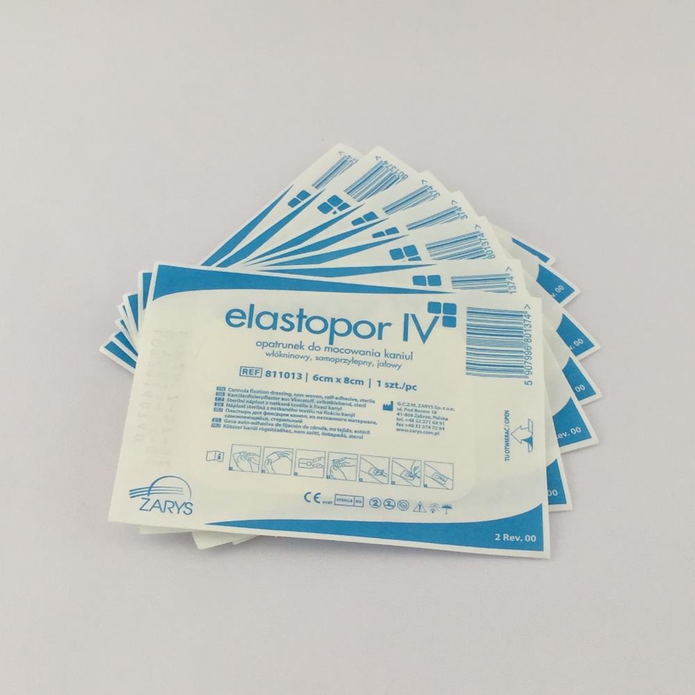 Opatrunek do mocowania kaniul Elastopor IV, jałowy, 6 cm x 8 cm, 1 szt.