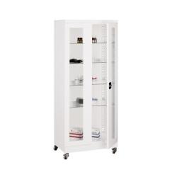 Metalowa szafa lekarska na kółkach Sml 102- czarna