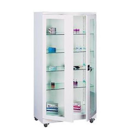 Metalowa szafa lekarska na kółkach Sml 113- szara