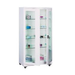 Metalowa szafa lekarska na kółkach Sml 113- czarna