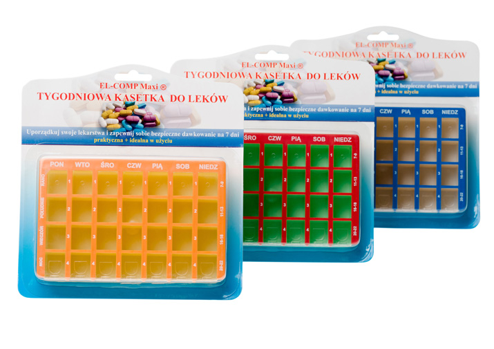 Pojemnik na leki - tygodniowa kasetka do dawkowania leków 