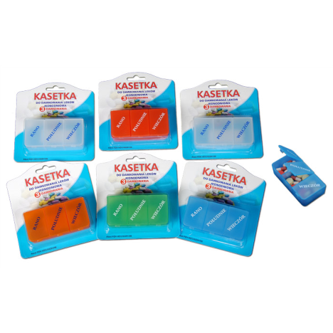 Pojemnik na leki - dzienne kasetki do leków na 3 pory dnia 