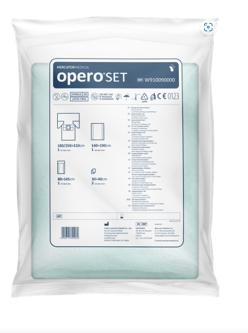 Zestaw do laparoskopii I z czerwoną serwetą Mayo