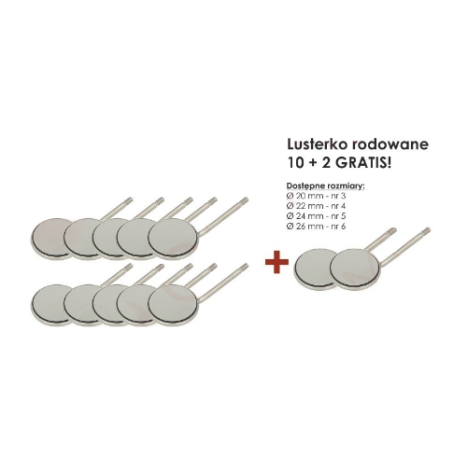 Lusterko stomatologiczne rodowane nr 3 (10 szt. + 2 gratis) 