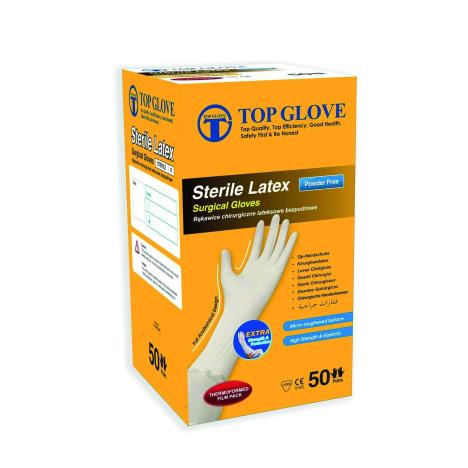 TOP GLOVE Rękawice chirurgiczne lateksowe PF rozm. 7,5, 1 para