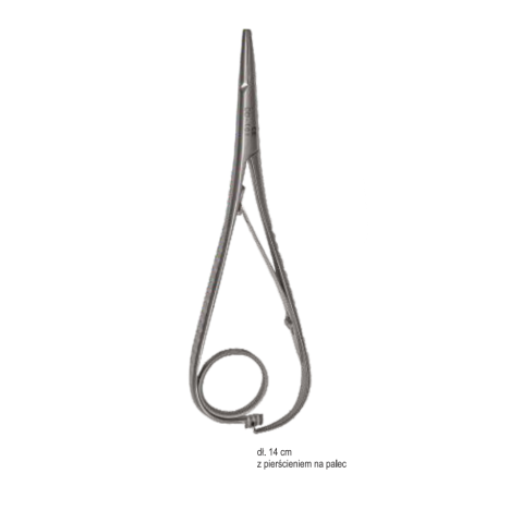 Igłotrzymacz MATHIEU z pierścieniem na palec 14 cm