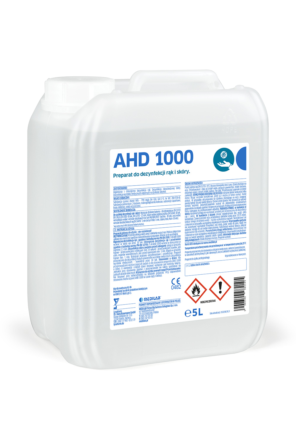 AHD 1000 - alkoholowy płyn do higienicznej i chirurgicznej dezynfekcji rąk i skóry, 250 ml