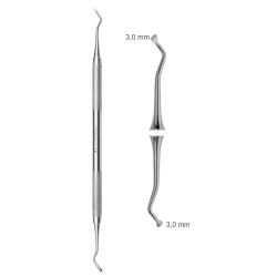 Ekskawator, podwójnie zakończony, 3,0 mm x 3,0 mm