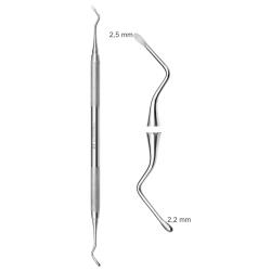Ekskawator typu LUKAS, do brodawek, podwójnie zakończony, 2,5 mm x 2,2 mm