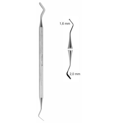 Narzędzie do wypełnień „kulka-hokej”, dwustronne, 1,6 mm x 2,0 mm