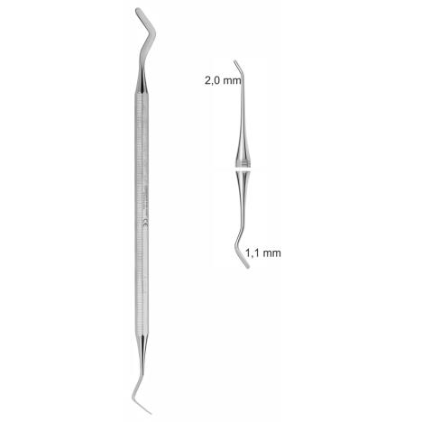Narzedzie do wypełnień „gruszka-hohej”, dwustronne, 2,0 mm x 1,1 mm