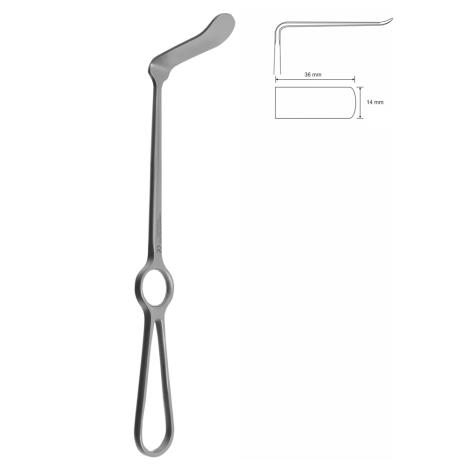 Hak typu LANGENBECK, dł. 220 mm, część robocza 14×36 mm, odgięty w górę