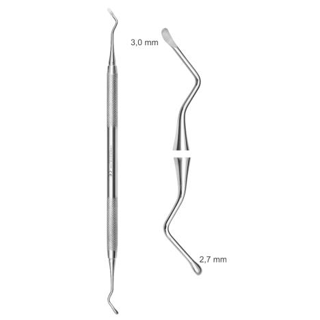 Ekskawator typu LUKAS, do brodawek, podwójnie zakończony, 3,0 mm x 2,7 mm