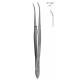 Pinceta do tęczówki odgięta, dł. 100 mm, czubek 0,7 mm