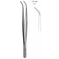 Pinceta stomatologiczna typu PERRY, anatomiczna, dł. 130 mm, czubek 1 mm