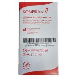 Kompres z gazy jałowe 5 x 5 cm x 5szt. KOMPRI lux S 17N 12W, BOX 20 szt.