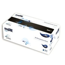 Rękawice nitrylowe easyCARE czarne PF - XL (100 szt.)