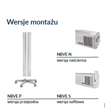 Lampa bakteriobójcza przepływowa dwufunkcyjna NBVE 110/110 PLRC  