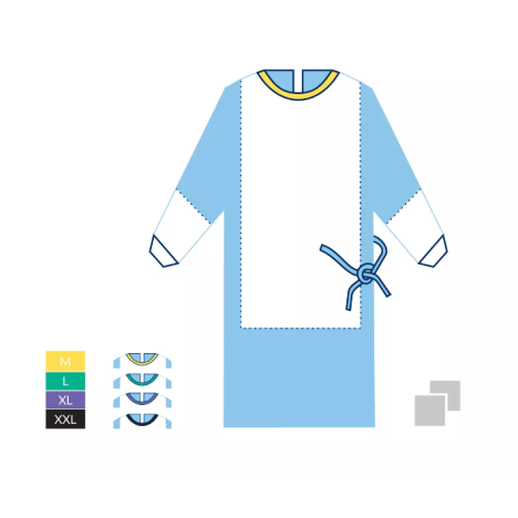 Fartuch chirurgiczny jałowy COMFORT PLUS z wstawkami nieprzemakalnymi, rozm. L, 1 szt 