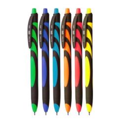 Długopis 1,0 mm niebieski, obudowa mix kolorów, Tetis, 1 szt 