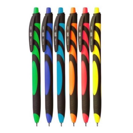 Długopis 1,0 mm niebieski, obudowa mix kolorów, Tetis, 1 szt 