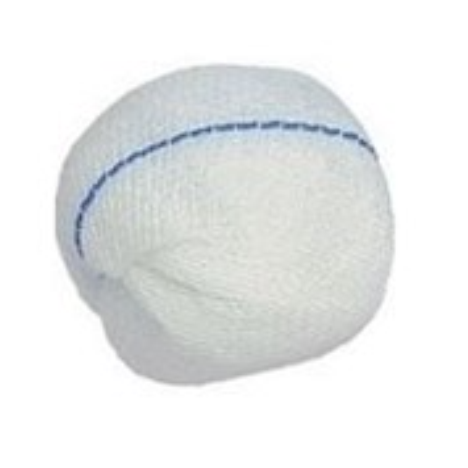 Tupfer jałowy 15 x 15 cm (blister 5 szt.) - kula z nitką RTG