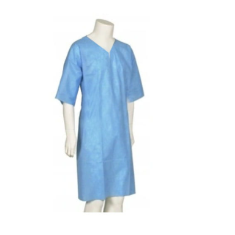 Koszula dla pacjenta niebieska, rozcięcie z przodu, SMS na troki, 35g/m2, rozm. L - 10 szt.