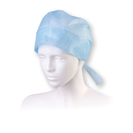 Czepek medyczny z trokami ABI, niebieski, op. 100 szt.