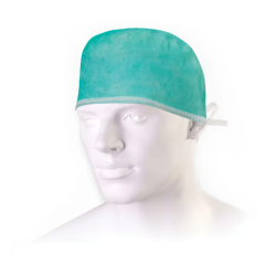 Czepek medyczny z trokami TOM, zielony, op. 100 szt.