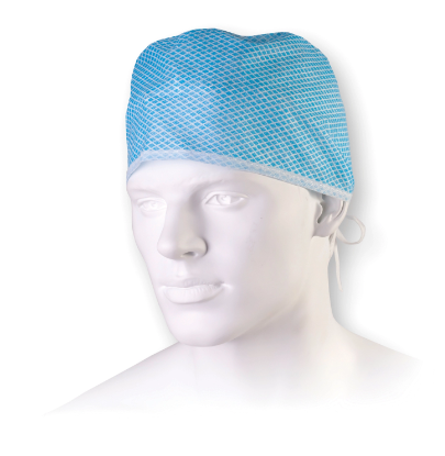 Czepek medyczny z trokami ROS, niebieski, op. 50 szt.