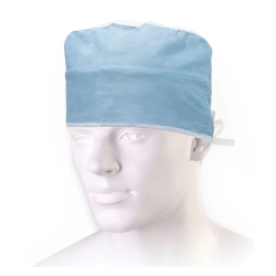 Czepek medyczny z trokami ROS, niebieski, op. 50 szt.